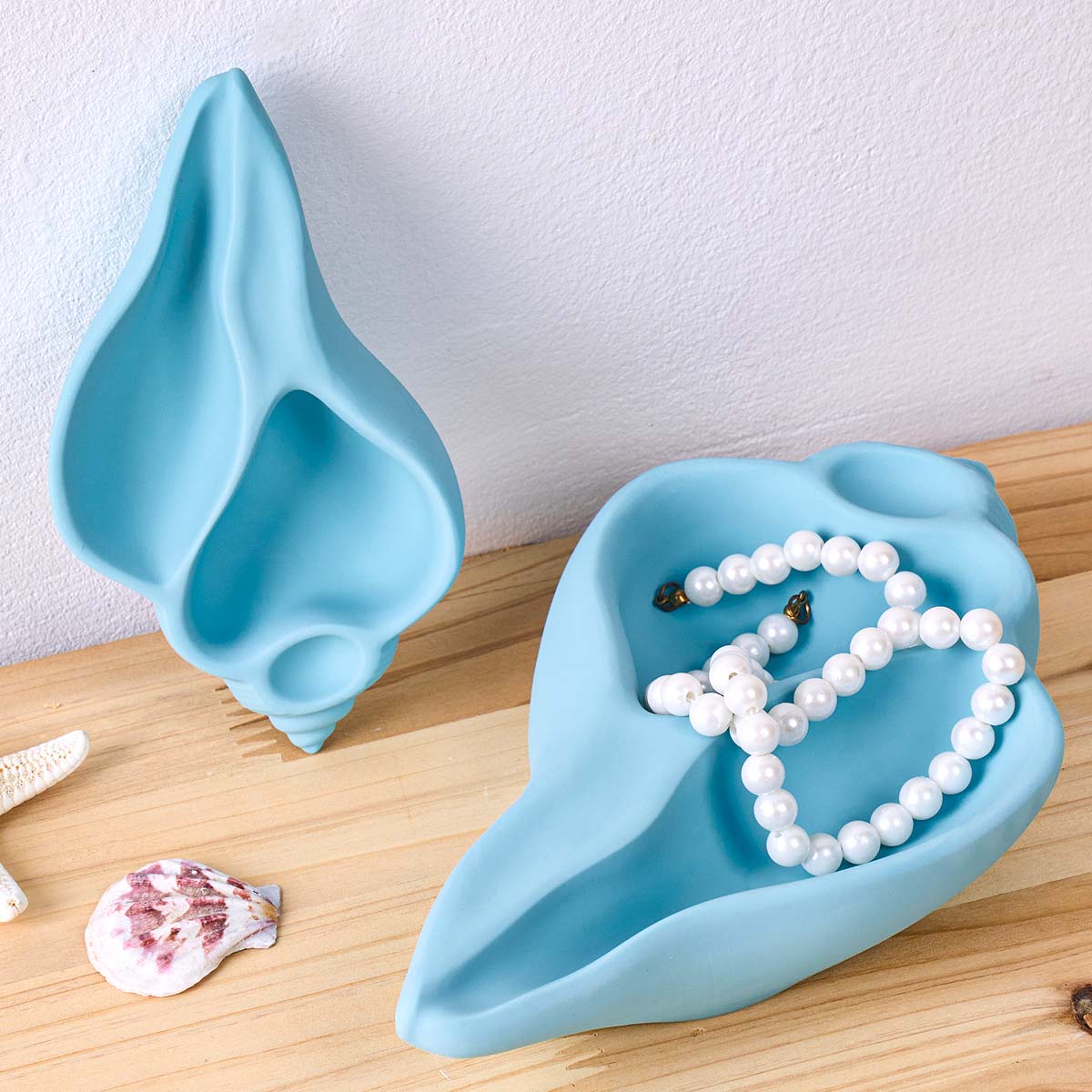 Ceramic Candle Vessel - Ocean Conch Shell Candle Cup Silicone