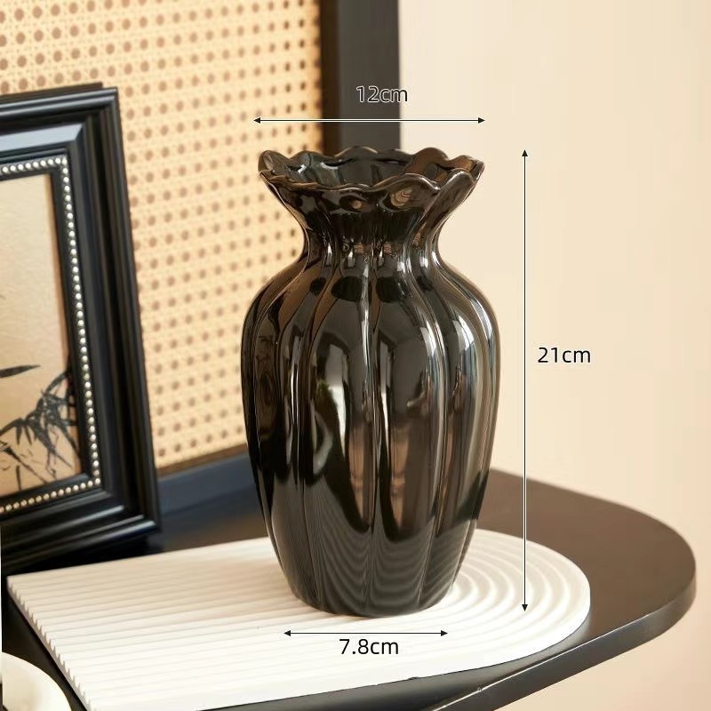 French Retro Cream Ceramic Vas - Interior Design Vintage Modern ulasan dan harga