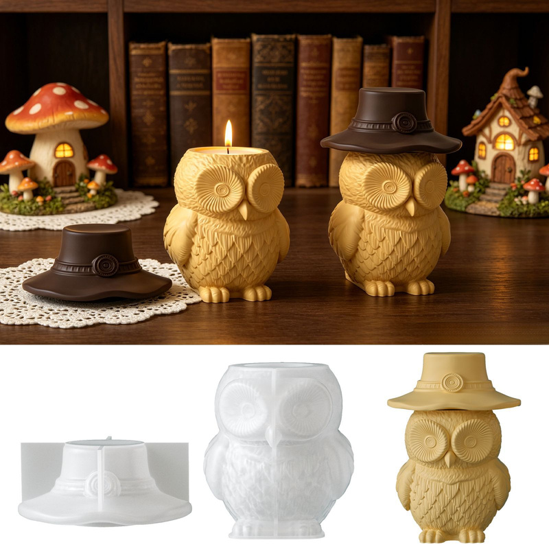 2Set of silicone molds for owl - Ceramic Candle Vessel ulasan dan harga