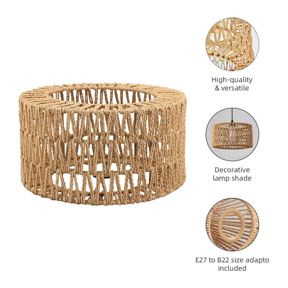 Rattan Lamp Shade E27 Wicker W - Wicker Pendant Shade ulasan dan harga