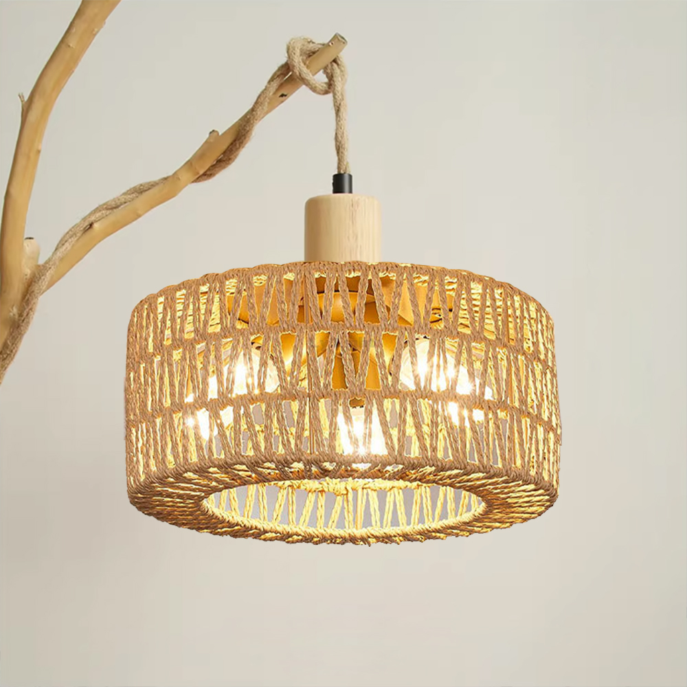 Rattan Lamp Shade E27 Wicker W - Wicker Pendant Shade ulasan dan harga