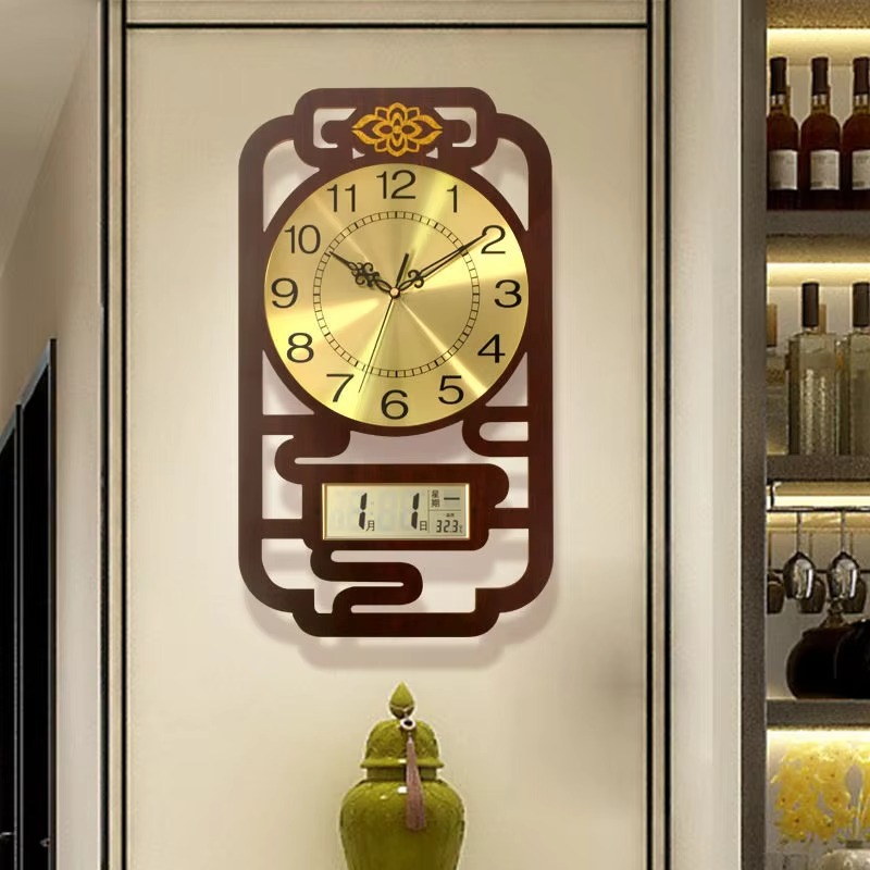 Sweep Movement Wall Clock Wood - Interior Design Vintage Modern ulasan dan harga