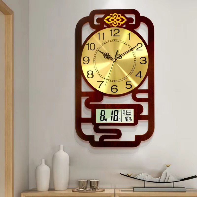 Sweep Movement Wall Clock Wood - Interior Design Vintage Modern ulasan dan harga