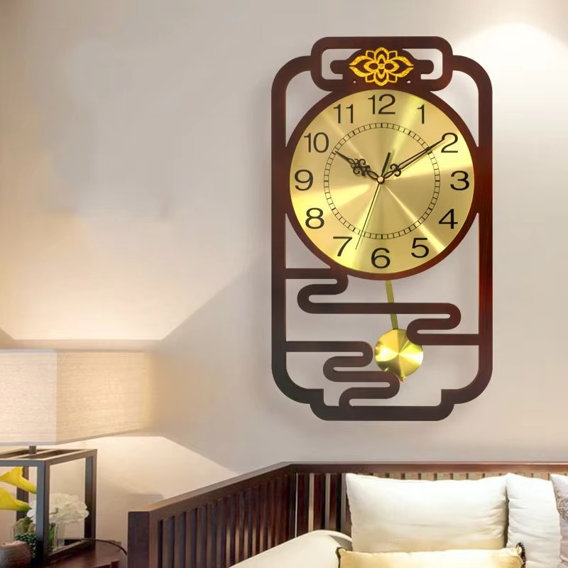 Sweep Movement Wall Clock Wood - Interior Design Vintage Modern ulasan dan harga