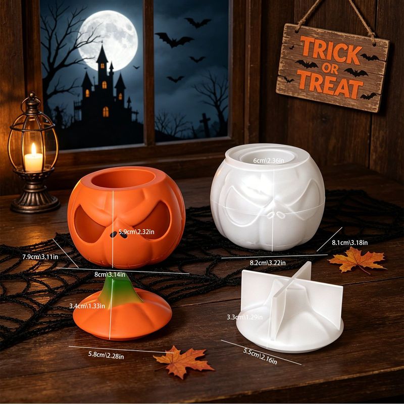2Set of pumpkin storage jars w - Ceramic Candle Vessel ulasan dan harga