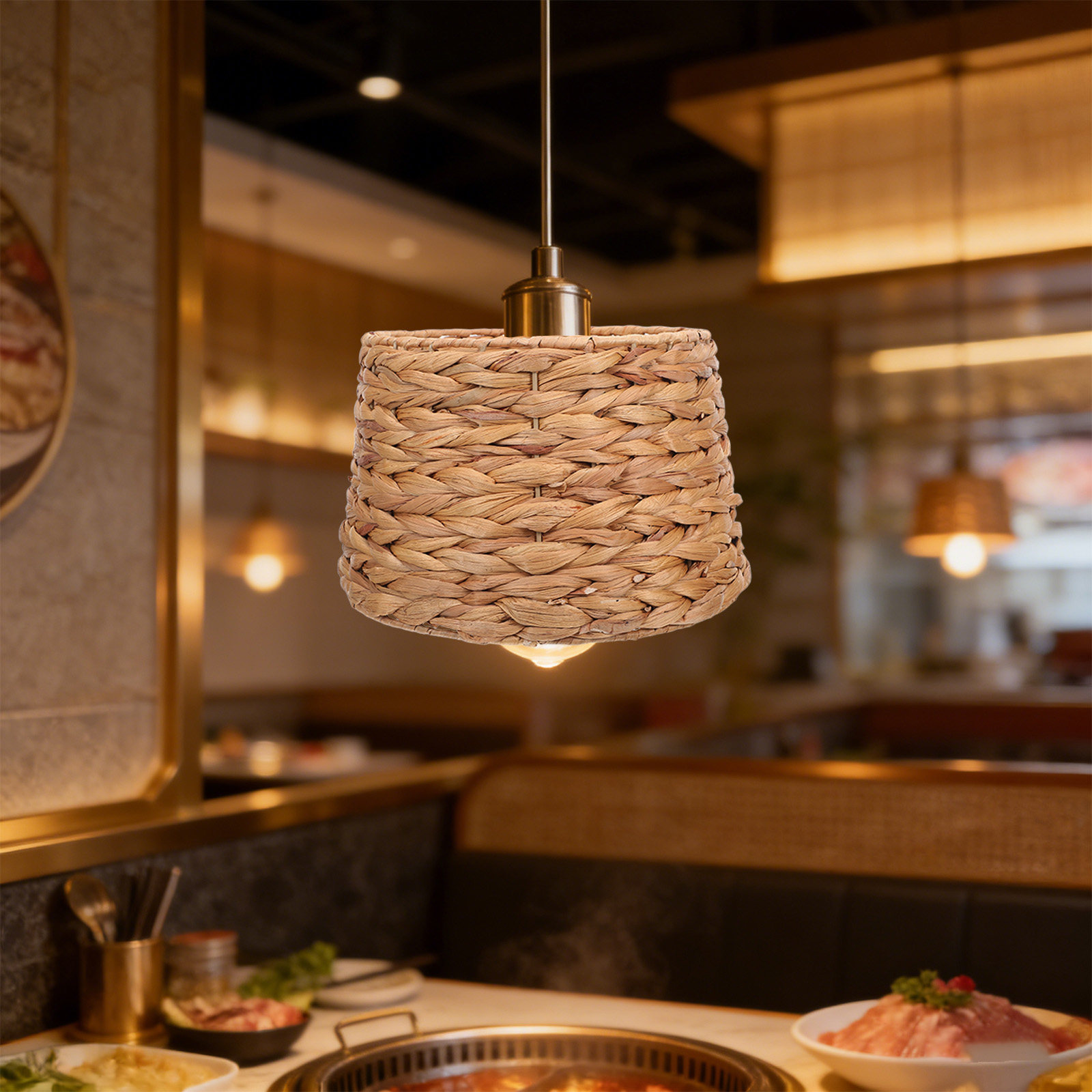 Seagrass Drum Lampshade 42Mm H - Wicker Pendant Shade ulasan dan harga