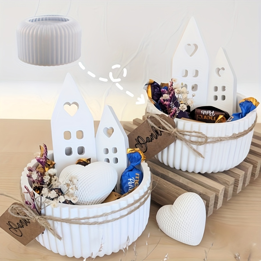 Resin Mold Large Striped Stora - Ceramic Candle Vessel ulasan dan harga