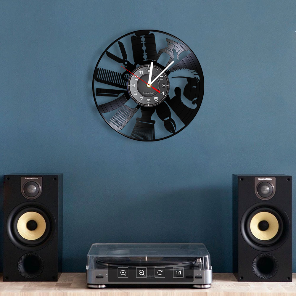 Hair Salon Tools Wall Clock Ba - Interior Design Living Room Ideas ulasan dan harga