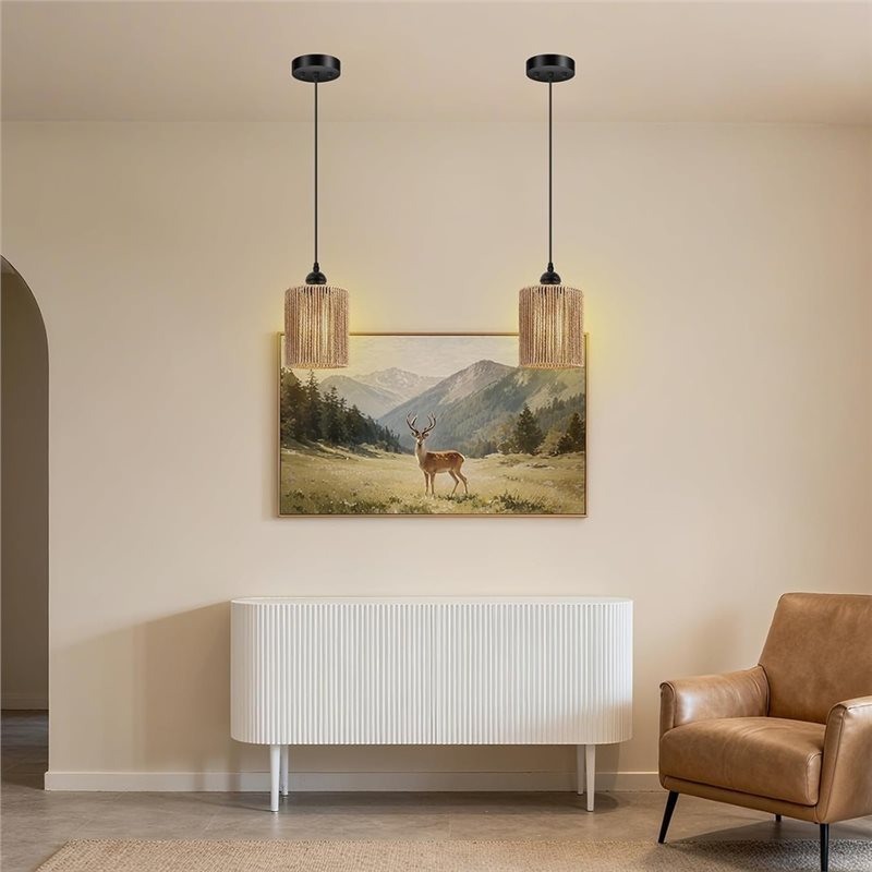 ABKL-Handwoven Wicker Shade Wo - Wicker Pendant Shade ulasan dan harga