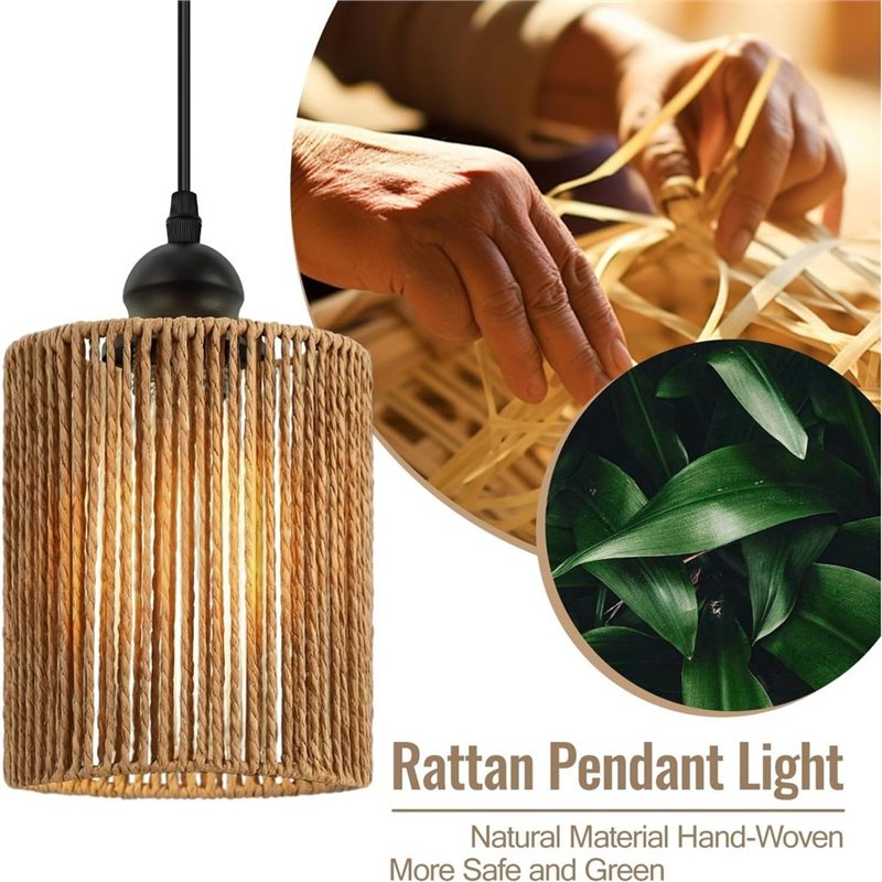 ABKL-Handwoven Wicker Shade Wo - Wicker Pendant Shade ulasan dan harga