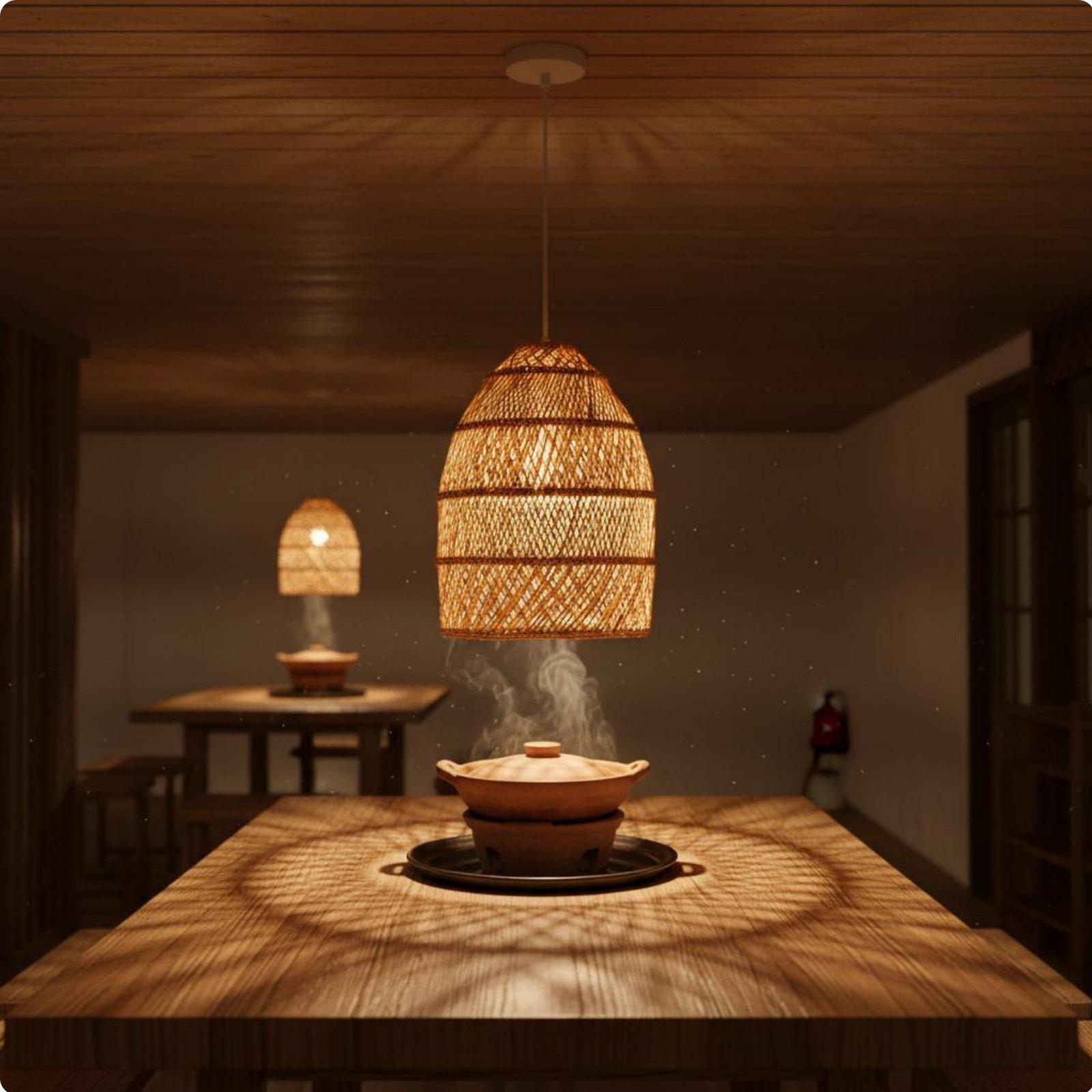 Creative Rustic Woven Lamp Sha - Wicker Pendant Shade ulasan dan harga