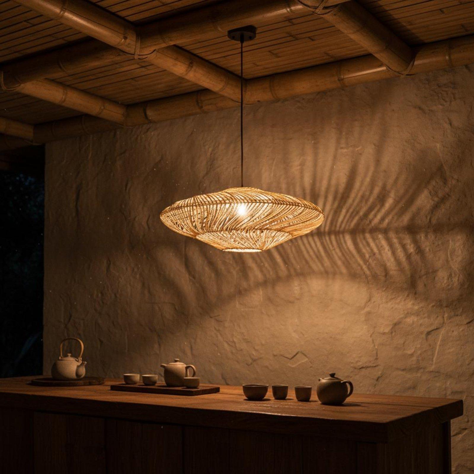 Creative Rustic Woven Lamp Sha - Wicker Pendant Shade ulasan dan harga