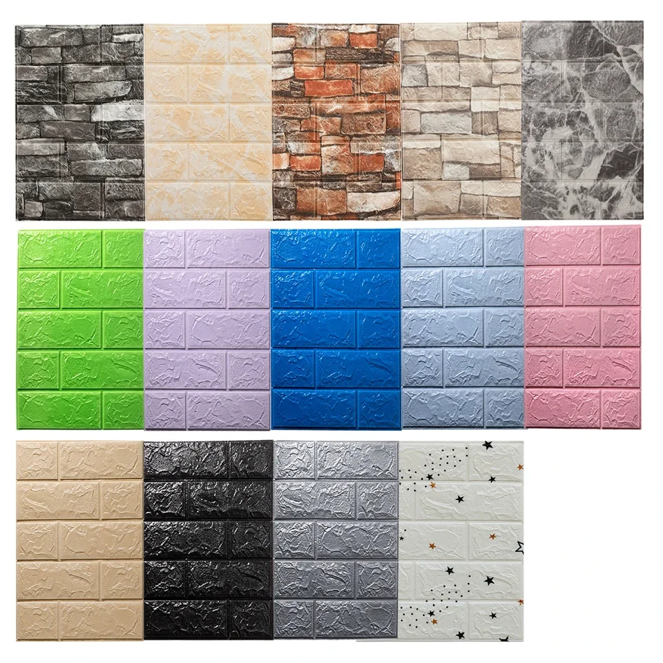 3D Foam Wall Decals Self-Adhes - Interior Design Living Room And Kitchen ulasan dan harga