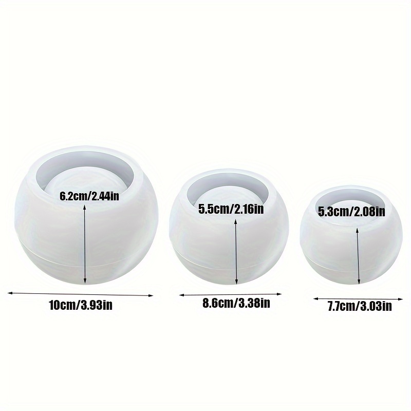 3pcs-Round Flower Pot Silicone - Ceramic Candle Vessel ulasan dan harga