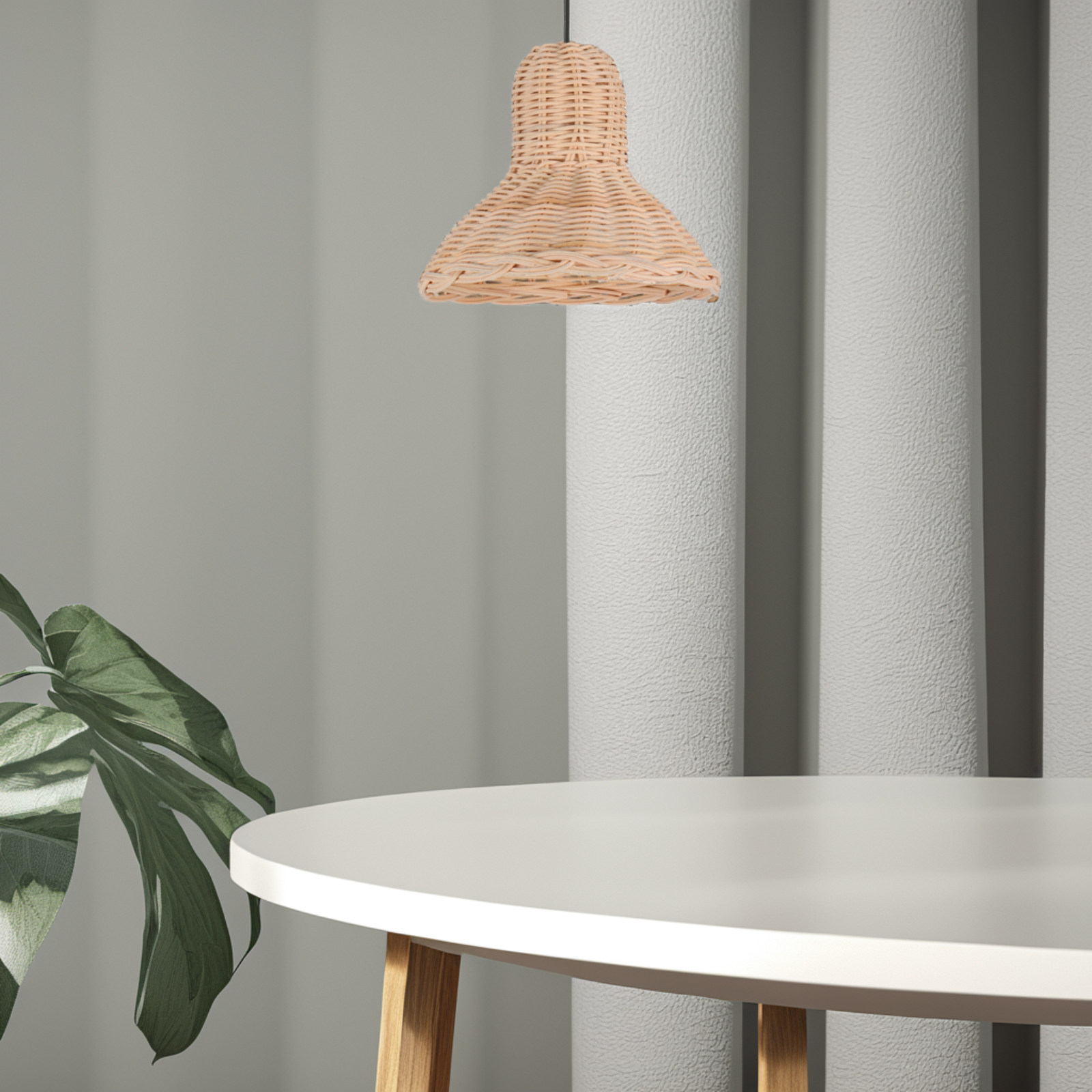 Rattan Handwoven Lampshade Rus - Wicker Pendant Shade ulasan dan harga