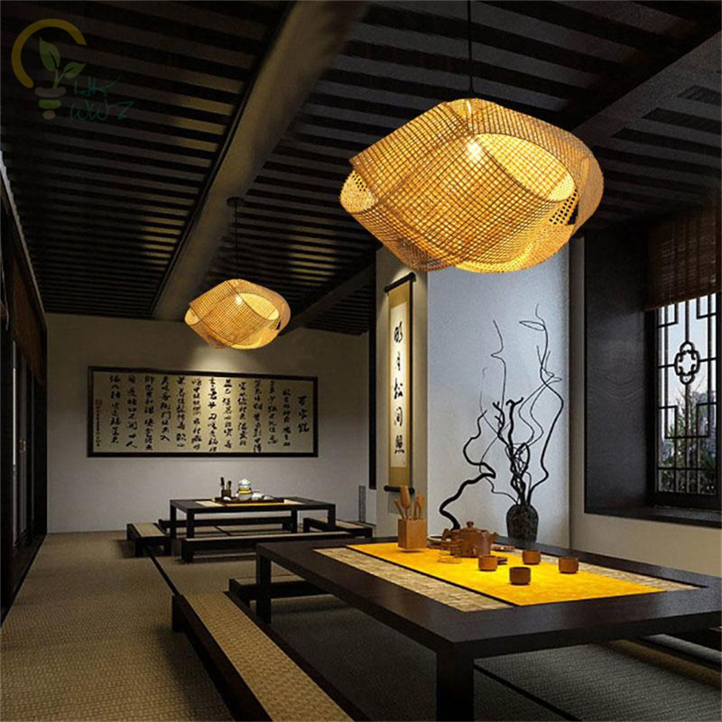 New Chinese Bamboo Wicker Ratt - Wicker Pendant Shade ulasan dan harga