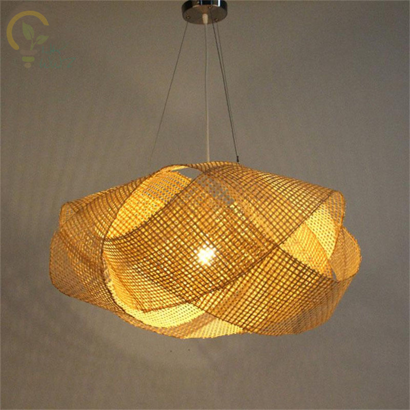 New Chinese Bamboo Wicker Ratt - Wicker Pendant Shade ulasan dan harga