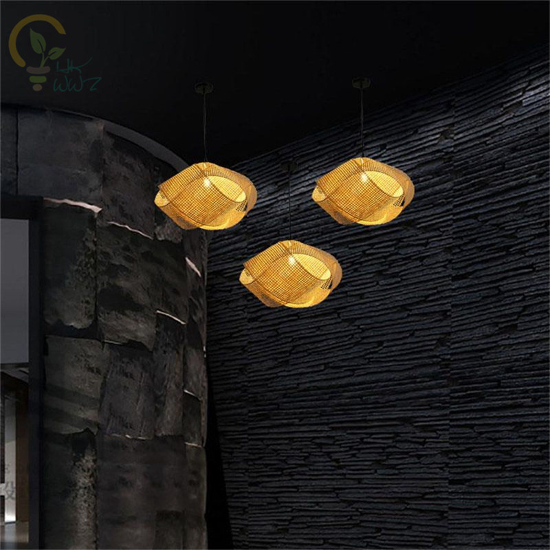 New Chinese Bamboo Wicker Ratt - Wicker Pendant Shade ulasan dan harga