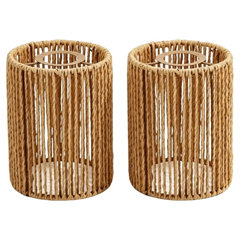 T19C 2 Pack Handwoven Wicker S - Wicker Pendant Shade ulasan dan harga