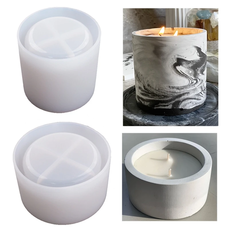 3 Sizes Round Cement Concrete  - Ceramic Candle Vessel ulasan dan harga